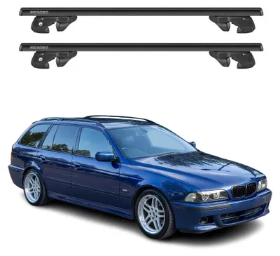Produktbild von Dachträger Grundtäger für BMW 5er E39 Touring 1997-2004 Alu 90kg Schwarz 2x, KI-generiertes Bild