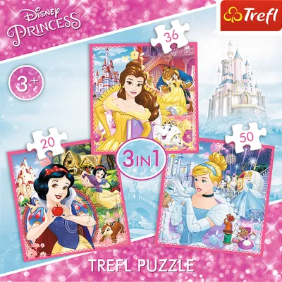 Produktbild von Princess 3-in-1 Puzzel - The Enchanted World of Princesses
