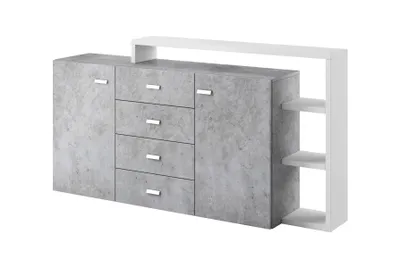 Produktbild von Designer-Kommode KIBOU mit Schubladen und Auszug, Beton Colorado