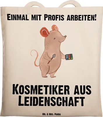 Produktbild von Mr. & Mrs. Panda Shopping Tasche Kosmetiker Leidenschaft - Transparent - Geschenk, Kosmetikstudio, Ausbildung, festivaltasche, Spruch, Tote Bag, Laptoptasche, Jutebeutel