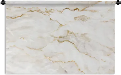 Produktbild von MuchoWow® Wandteppich Wandbehang Marmor - Limette - Gold - Luxus - Marmoroptik - Weiß 120x80 cm Tapisserie Dekoration Wandtuch - Wanddekorationen - Wandtücher
