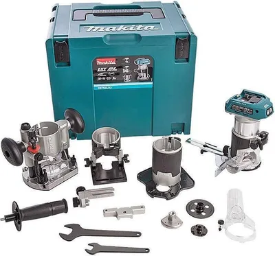 Produktbild von 18 V 8 mm Trimmer (nur Produkt + Zubehörsatz) MAKITA - Ohne Akku oder Ladegerät - DRT50ZJX3