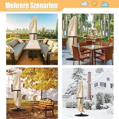 Productafbeelding van Famanu beschermhoes voor parasol - 600D Oxford, duurzaam, UV-bescherming - rond, vierkant - 2,5 meter - 210 x 45 x 75 x 32 cm