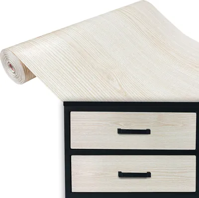 Produktbild von Klebefolie Möbel 45x100 cm - Weiße Esche - Möbelfolie selbstklebend in Holzoptik - Folie für Möbel zur einfachen Renovierung von Türen, Tischen und Regalen - Klebefolie dekorativ und abwaschbar
