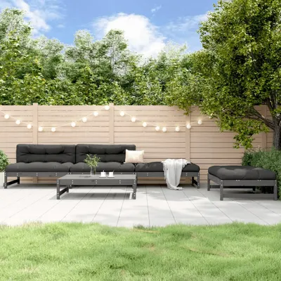 Produktbild von 5-tlg. Garten-Lounge-Set Grau Massivholz Kiefer 3186601