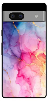 A phone case with a marble design.