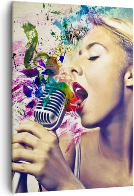 Produktbild von Bild auf Leinwand - Leinwandbild - Einteilig - Singen mikrofon energie - 50x70cm - Wand Bild - Wanddeko - Wandbilder - Leinwanddruck - Wanddekoration - Leinwand bilder - Wandbild - PA50x70-2622