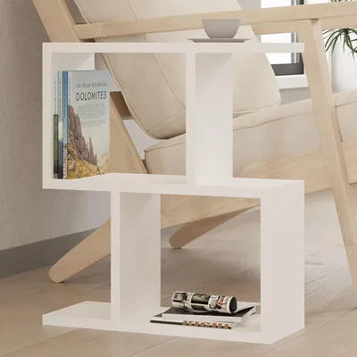 Immagine prodotto di Ceprano - Tavolino da Salotto, 45x17x51h cm Bianco, 2 Vani