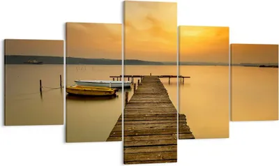 Produktbild von Bild auf Leinwand - Leinwandbild - See Brücke - 125x70cm - Wand Bild - Wanddeko - Wandbilder - Leinwanddruck - Bilder - Kunstdruck - Wanddekoration - Leinwand bilder - Wandkunst - EA125x70-3673