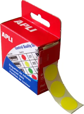 Produktbild von APLI Markierungspunkte Durchmesser: 15 mm rund gelb 150 Stück