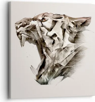 Produktbild von Bild auf Leinwand - Leinwandbild - tiger tier - 40x40cm - Wand Bild - Wanddeko - Wandbilder - Leinwanddruck - Bilder - Kunstdruck - Wanddekoration - Leinwand bilder - Wandkunst - AC40x40-4113