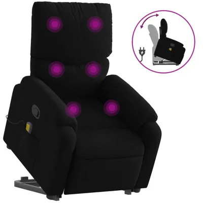 Produktbild von vidaXL Massagesessel mit Aufstehhilfe Schwarz Stoff