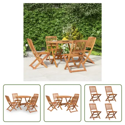 Produktbild von The Living Store 5-tlg. Garten-Essgruppe Massivholz Akazie