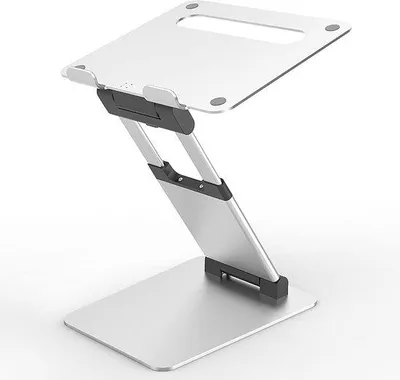 Zdjęcie produktu dla Ergonomiczna podstawka pod laptopa do biura, z regulacją wysokości, czarna