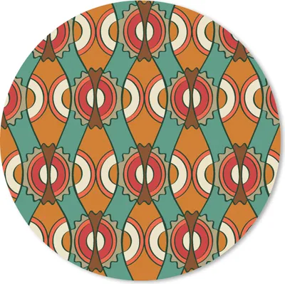 Produktbild von MuchoWow® Mauspad Mousepad Design - Retro - Orange - Abstrakt 50x50 cm - Mousepads - Maus Mat - Pad - Mausunterlage - Vinyl