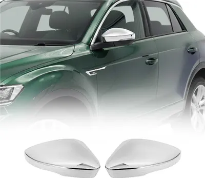 Image de Coques de Rétroviseurs pour VW T-Roc 2017-2022 Pre-FL Acier Inoxy Chromé Argent