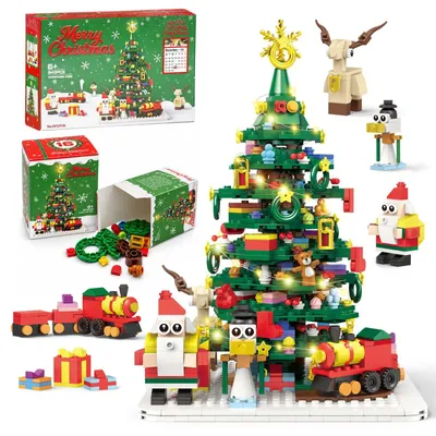 Produktbild von Adventskalender Weihnachtsbaum Baustein Set 943pcs 24-Tage-Weihnachtscountdown mit Bauspaß