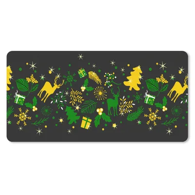 Produktbild von MuchoWow® Schreibtischunterlage Weihnachten - Muster - Hirsche 80x40 cm - XXL Mauspad - Gaming Mauspad