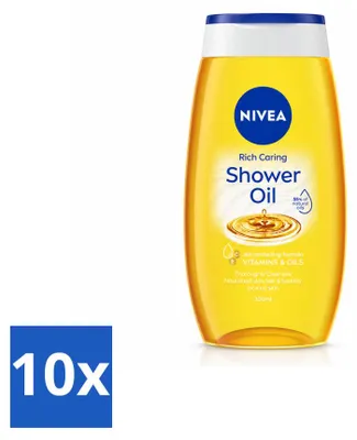 Produktbild von 10 x NIVEA Natural Duschöl - 200 ml - Vorteilspackung - 10 Stücke