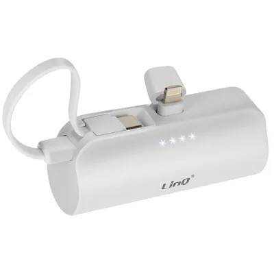 Immagine prodotto di 6000mAh Powerbank Doppia connessione USB-C e Lightning LinQ Bianco