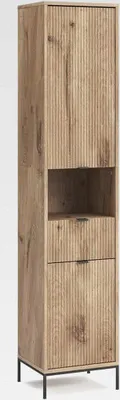 Produktbild von Badschrank Eliza, Viking Oak, 40 x 190 cm mit Tür und Schublade