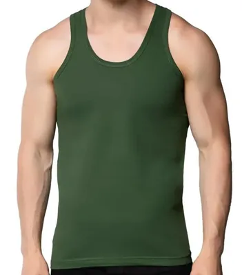 Produktbild von 3 Pack Herren Unterhemden Feinripp Tank Top Achselhemd Grün Größe L %100 Baumwolle K-87