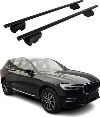 Produktbild von Dachträger Gepäckträger für Volvo XC60 2017-2023 Grundträger ABE Schwarz 2x