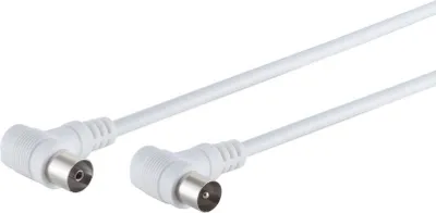 Produktbild von Koaxkabel 2x Winkel, >80 dB, weiß, 1,5m