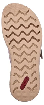 Produktbild von Rieker Damen Pantolette Zehentrenner breiter Riemen mit floralem Muster V1560, Größe:40 EU, Farbe:Mehrfarbig