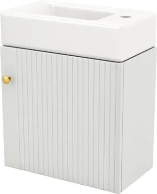 Produktbild von Waschtisch inkl. Waschbecken, Waschbeckenunterschrank, Unterschrank, Badmöbel, Badschrank, Waschplatz, Hängend (weiß)