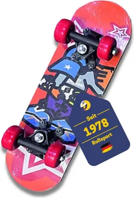 Produktbild von Best Sporting Mini Skateboard I hochwertiges Skateboard Kinder I Mini-Skateboard mit beidseitig bedruckten Skateboard Deck I Skateboard Mädchen & Jungs I Skateboard Anfänger Comic-Design