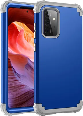 Produktbild von Galaxy A72 Hülle, 3 in 1 Hybrid PC TPU Stossfest Robust Schutzhülle für Samsung Galaxy A72 4G/5G Navy blau
