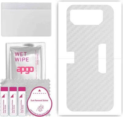 Produktbild von apgo Rückseite Schutzfolie, Skin, kompatibel mit Asus Rog Phone 6D Ultimate, Hinten Displayschutzfolie aus Vinylfolie, kratzfest, einfache Montage - Transparenter Kohlenstoff