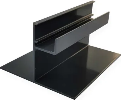 Produktbild von Renoplast Aluminium Treppenstufen-Profil SW Beluftete Boden, obere Treppenhalterung 200cm, Graphit