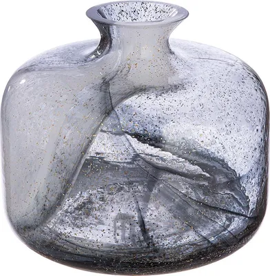 Image de GILDE Kragenvase, "Fumo", Glas, schwarz, weiß, VE 1, H. 18,5 cm, D. 22 cm