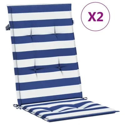 Produktbild von Hochlehner-Auflagen 2 Stk. Blau & Weiß Gestreift Stoff