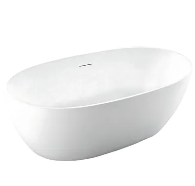 Produktbild von Freistehende Badewanne Rea Roma 170 Mit Gebürsteter Goldsteckerkappe Weiß