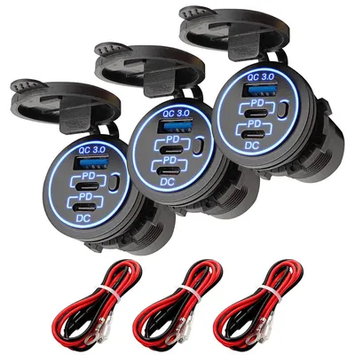 Productafbeelding van ProRide Sigarettenaanstekercontactdoos - Inbouw - 12V - Blauw