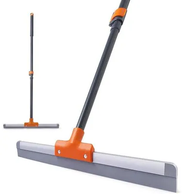 Immagine prodotto di Spazzola in silicone per il bagno, 112-138 cm, asta telescopica in acciaio, grigio-arancio
