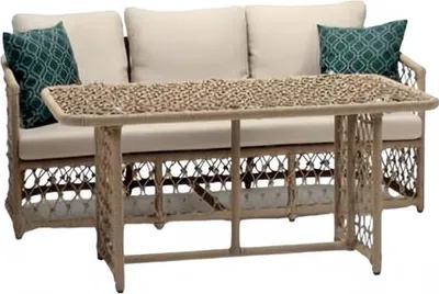 Immagine prodotto di Set Divano 3 Posti Tavolino Moderno Divani Tre Posti Tavolo Rattan Lusso