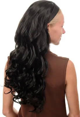 Produktbild von WIG ME UP Halbperücke Haarreif Schwarz Wellig Lang TYW60871H-2