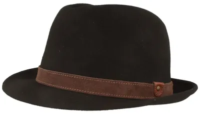 Knautschbarer Allround Filzhut Trilby aus Wollfilz von Hut-Breiter in schwarz