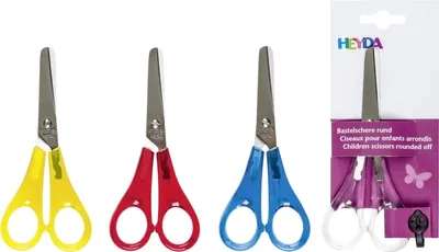 Produktbild von Kinderschere 13cm rund farbig sortiert Packung mit 12 Stück