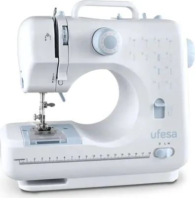 Zdjęcie produktu dla Ufesa SW1201, niebieska, biała, ręczna maszyna do szycia, szycie, 1 stopień, elektryczna, 6 V