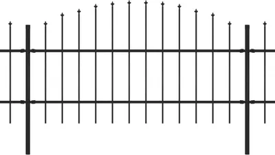 Immagine prodotto di vidaXL Recinzione da giardino con punte di lancia in acciaio (0,75 - 1) x 3,4 m nero