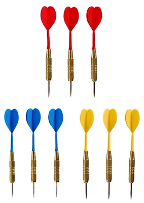 Produktbild von Best Sporting Dartpfeilset Torpedo, 3 Stück à 20 g, Dartspitze Messing, blau, rot oder gelb