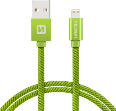 Produktbild von Swissten Textile Fast Charge 3A Lightning Daten- und Ladekabel 1,2 m