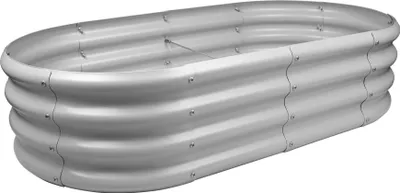 Produktbild von Abgerundetes Hochbeet aus verzinktem Stahl – 120 cm x 60 cm – Silber