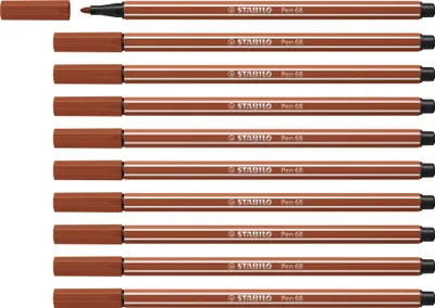 Obrázok produktu pre Prémiové fixky - STABILO Pen 68 - balenie 10 ks - červenkasté