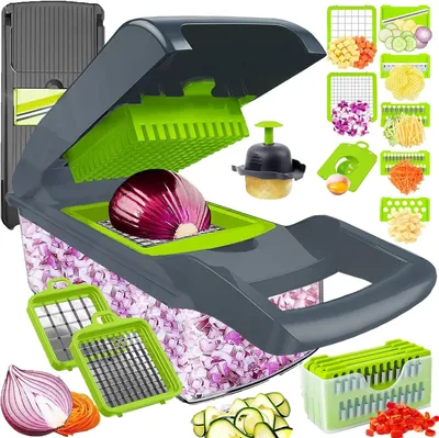 Produktbild von Gemüseschneider Gemüsehobel Reibe Zwiebelschneider Mandoline Dicer ChoppersKüchenreibe Gemüsereibe, Küchenutensilien Küchen